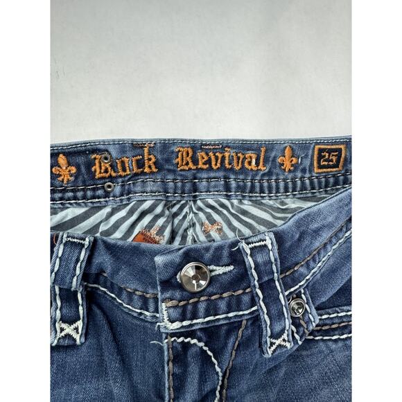 ROCK REVIVAL 25 Avery Straight Low Rise Western Pocket Flap Jewels Studs Cowboy - Picture 5 of 13